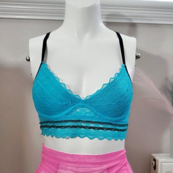 Victorias Secret Pink- Wired Lace Balconette Razerback keyhole Bra - Picture 3 of 16